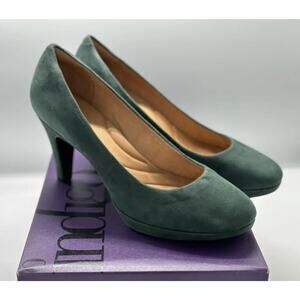 Clarks Indigo Wessex Wyvbern Suede Pumps Teal 11 Academia Professional 02-04